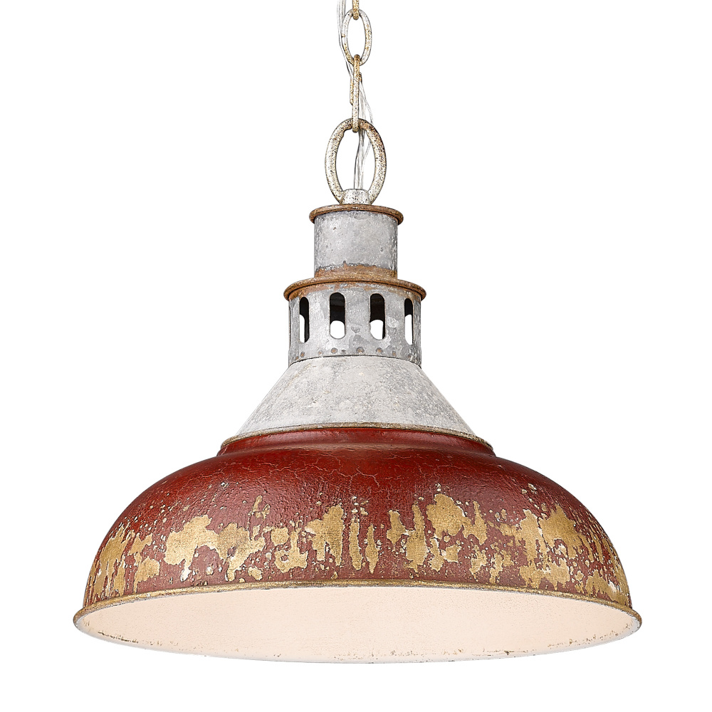 Golden Lighting Kinsley 1-light Pendant in Antique Red shade